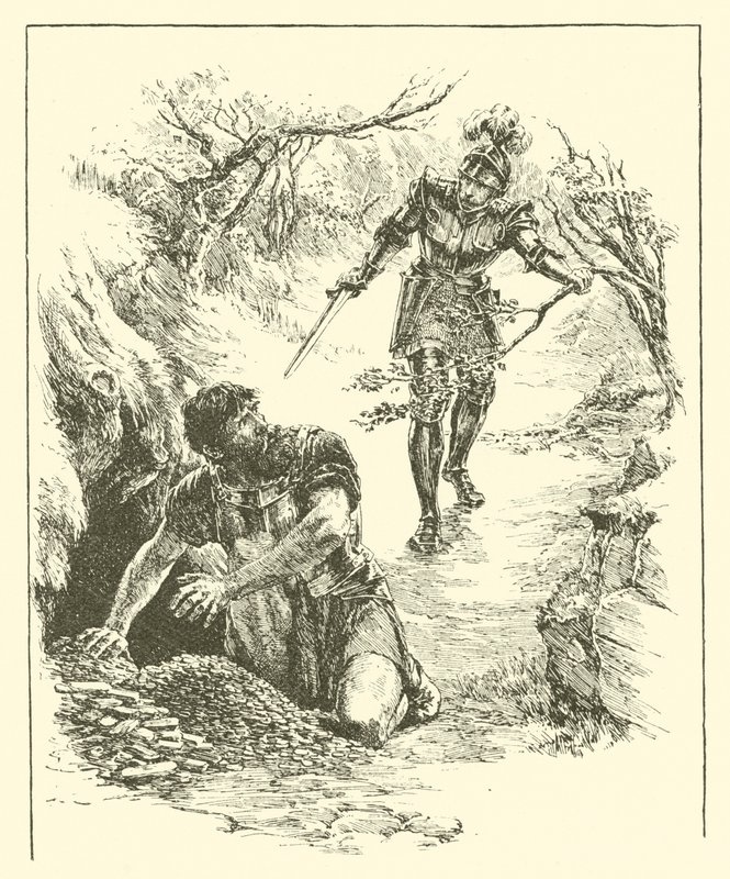 Sir Guyon, Plüton Ülkesi (gravür) by Arthur George Walker