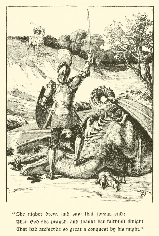 Kızıl Haç Şövalyesi, Son Dövüş (gravür) by Arthur George Walker