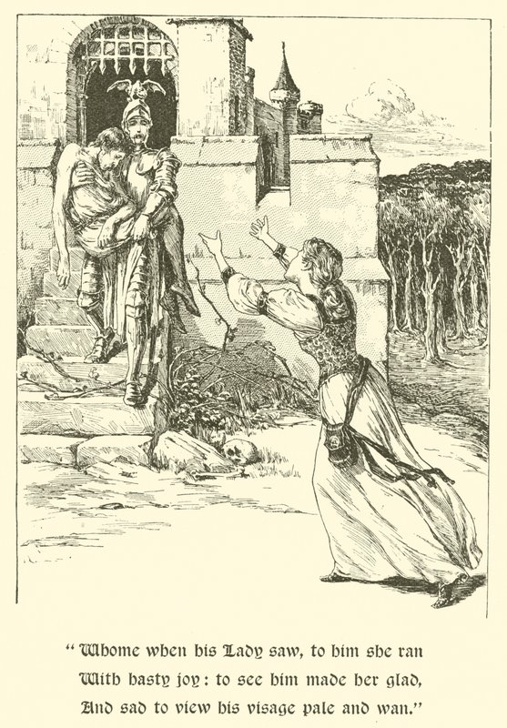 Kızıl Haç Şövalyesi, Harika Bugle (gravür) by Arthur George Walker