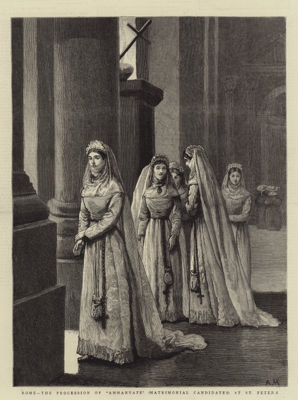 Roma, St Peter's'deki Ammantate (Evlilik Adayları) Alayı by Arthur Hopkins