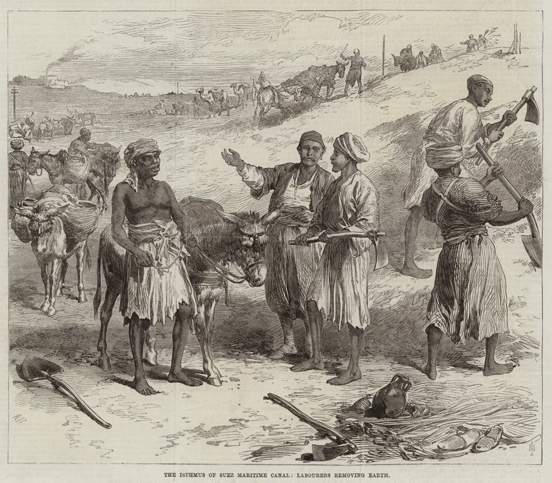 Süveyş Deniz Kanalı Kıstağı, İşçiler Dünyayı Kaldırıyor by Arthur Hopkins
