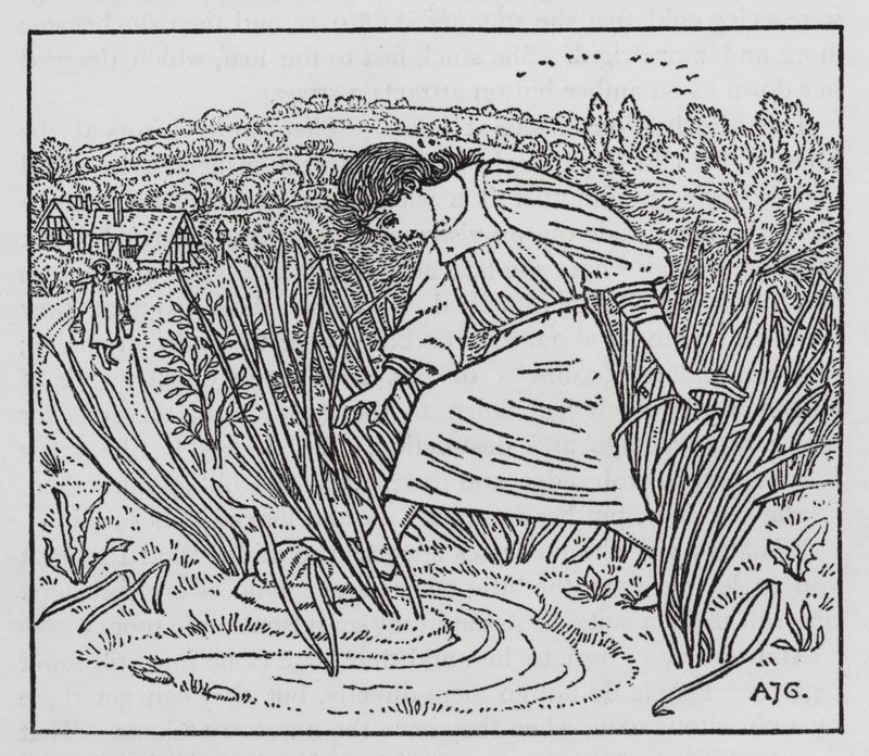 Hans Christian Andersen: Somun üzerinde yürüyen Kız (litho) by Arthur Joseph Gaskin