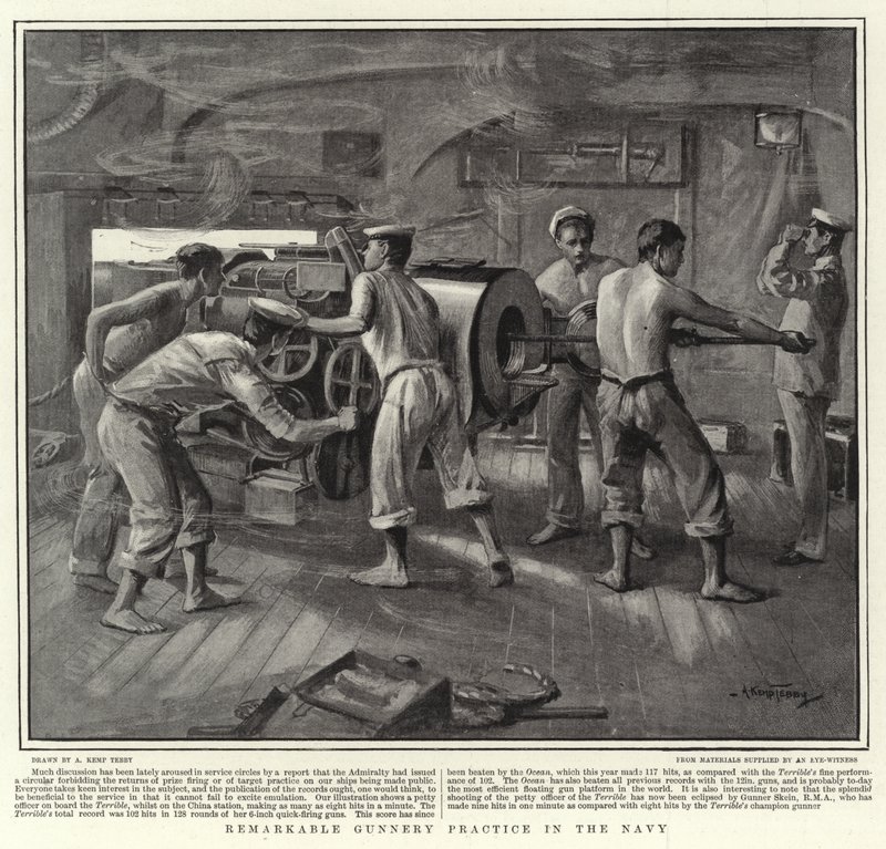 Donanmada Dikkat Çeken Topçu Tatbikatı by Arthur Kemp Tebby