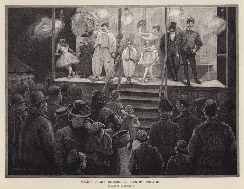 Bir ülke tiyatrosu dışında boks gecesi (lito) by Arthur L. Hewlett