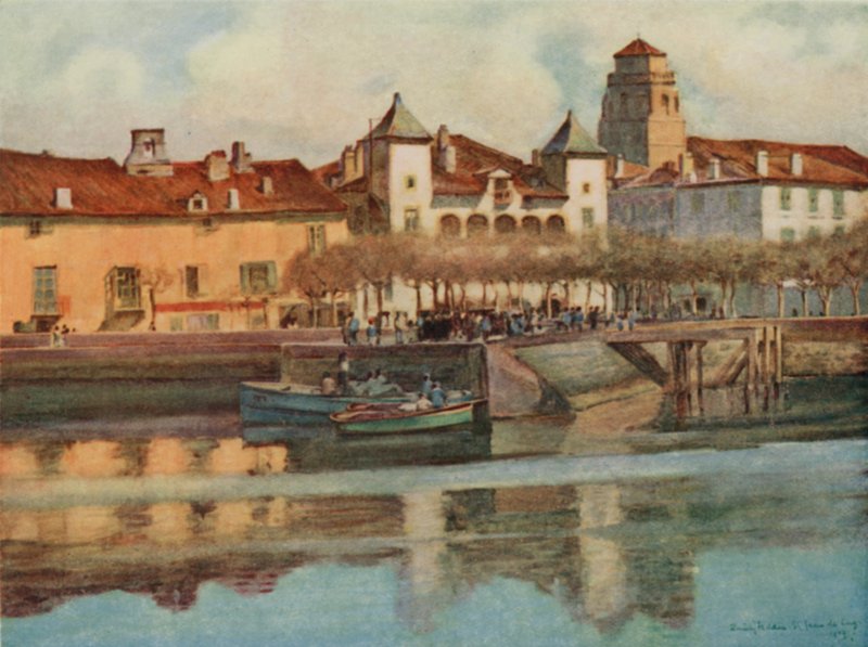 Bask Ülkesi: Lohobiague, St Jean de Luz (renkli taş) by Arthur Romilly Fedden