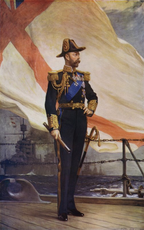donanma üniformalı Kral George V (renkli taş) by Arthur Stockdale Cope