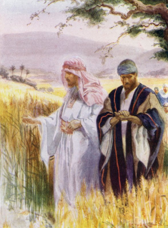 Mısır tarlasında İsa ve öğrencileri (renkli taş) by Arthur Twidle