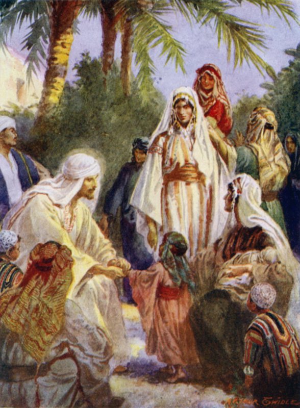 İsa ve çocuklar (renkli taş) by Arthur Twidle