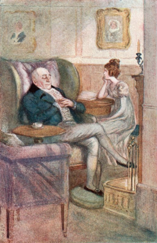Jane Austen tarafından Emma için illüstrasyon by Arthur Wallis Mills