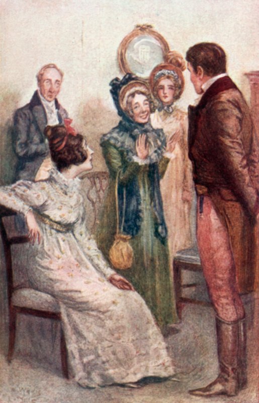 Jane Austen tarafından Emma için illüstrasyon by Arthur Wallis Mills