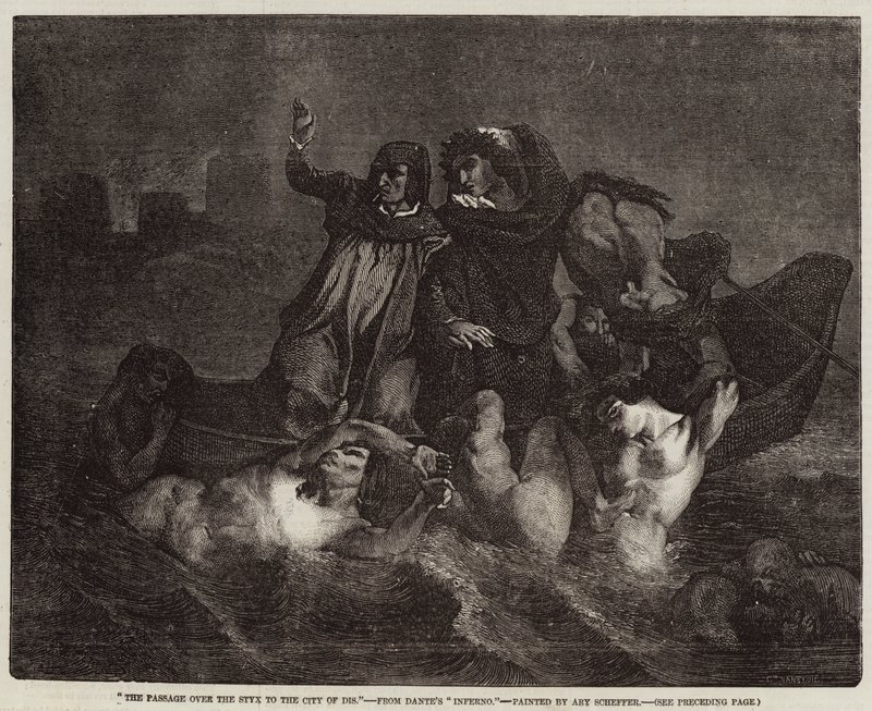 Styx Üzerinden Dis Şehrine Geçiş by Ary Scheffer