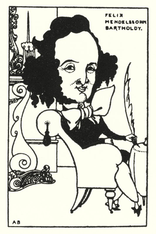 Felix Mendelssohn Bartholdy  by Aubrey Beardsley