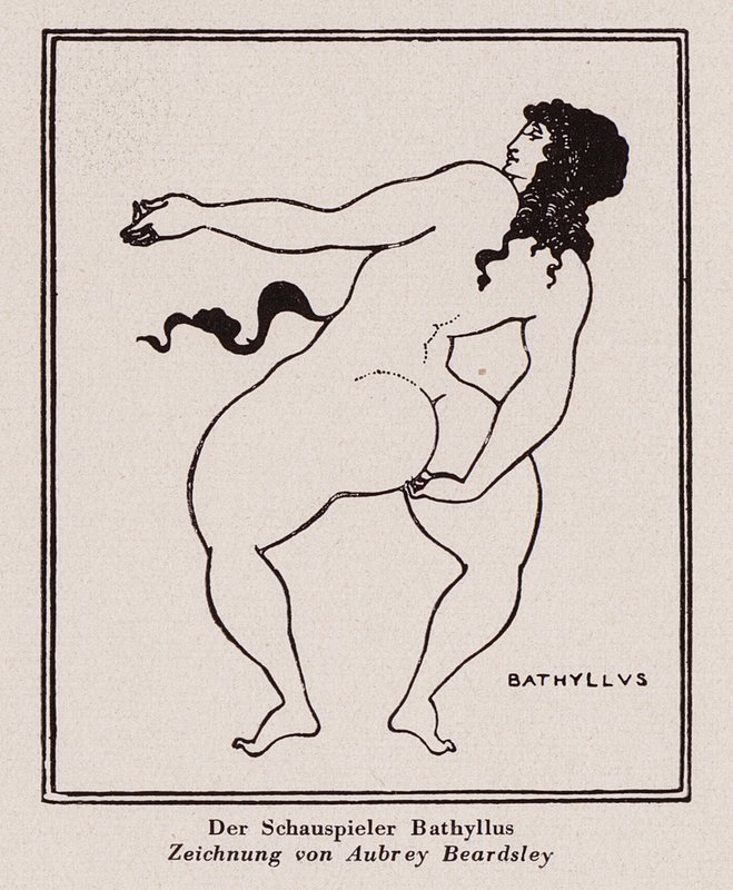 Bathyllus, Romalı dansçı ve pantomimus icracısı (kalem ve mürekkep) by Aubrey (after) Beardsley