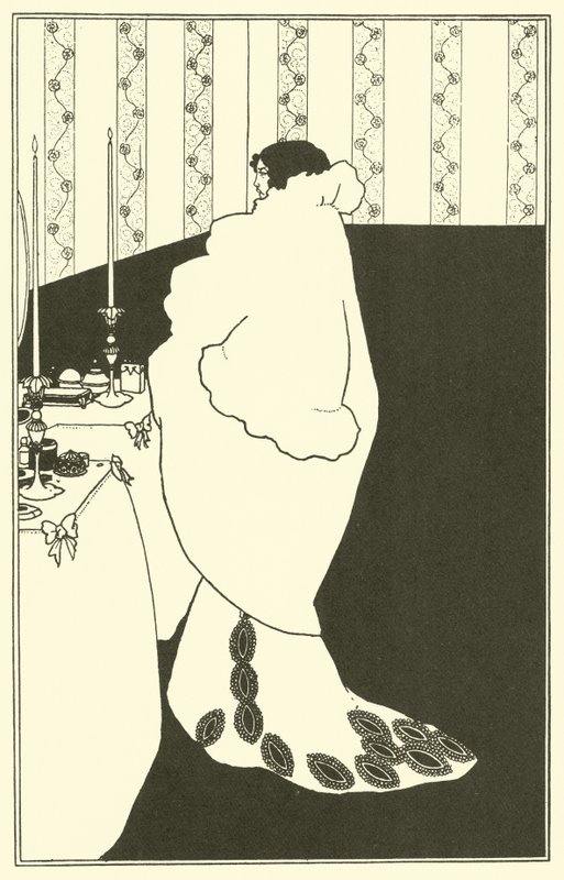 La Dame aux Camelias (litografi) by Aubrey (after) Beardsley