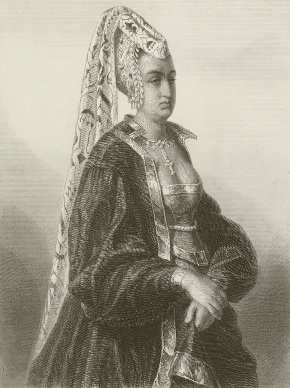 Konigin Isabeau (gravür) by August Friedrich Pecht