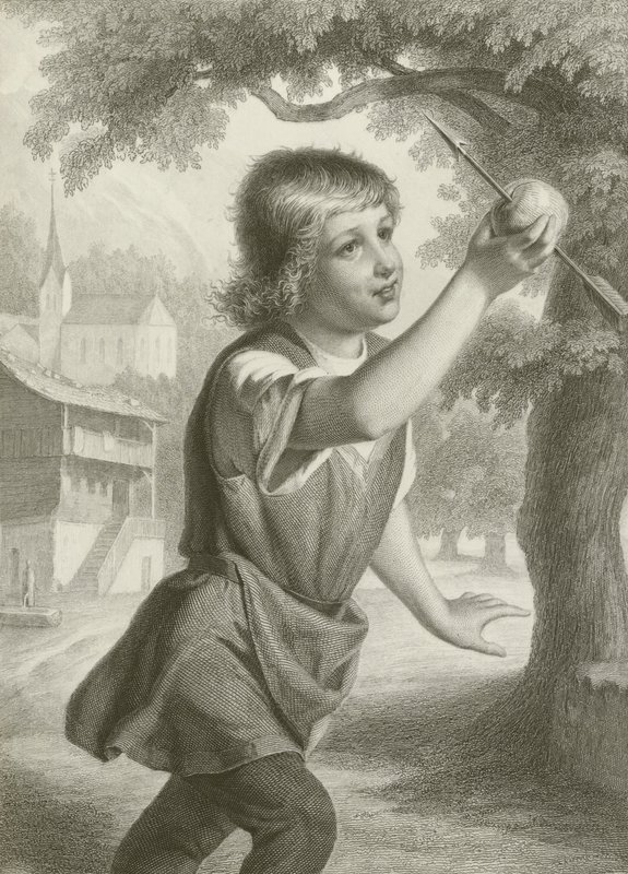 Tell's Boy (gravür) by August Friedrich Pecht
