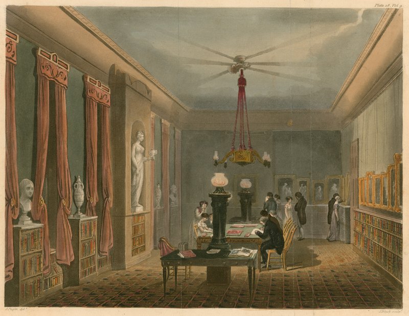 sanat eserleri için Ackermann Kütüphanesi by Augustus Charles Pugin