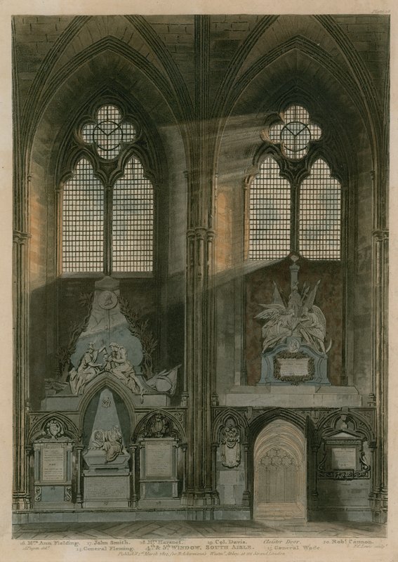 Dördüncü ve beşinci pencere, Güney Koridor, Westminster Abbey, Londra by Augustus Charles Pugin