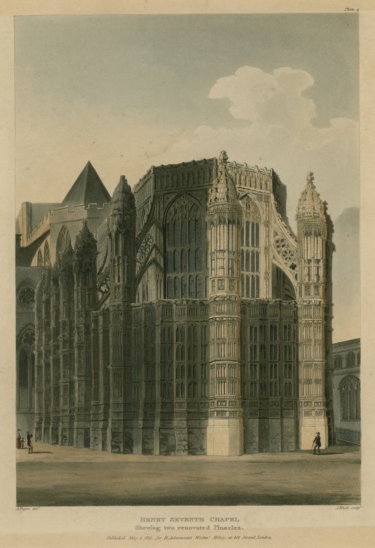 Henry Yedinci Şapeli, Westminster Abbey, Londra, iki yenileme ilkesini gösteriyor by Augustus Charles Pugin