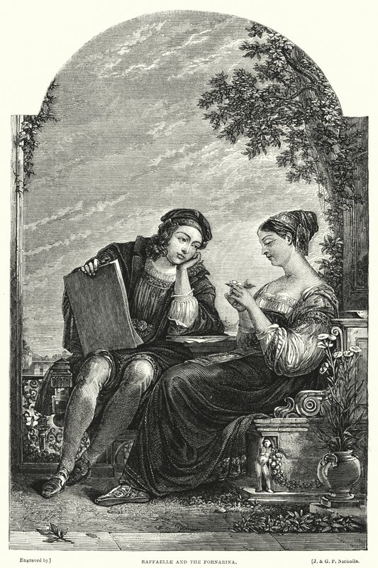 Raffaelle ve Fornarina (gravür) by Augustus Wall (after) Callcott