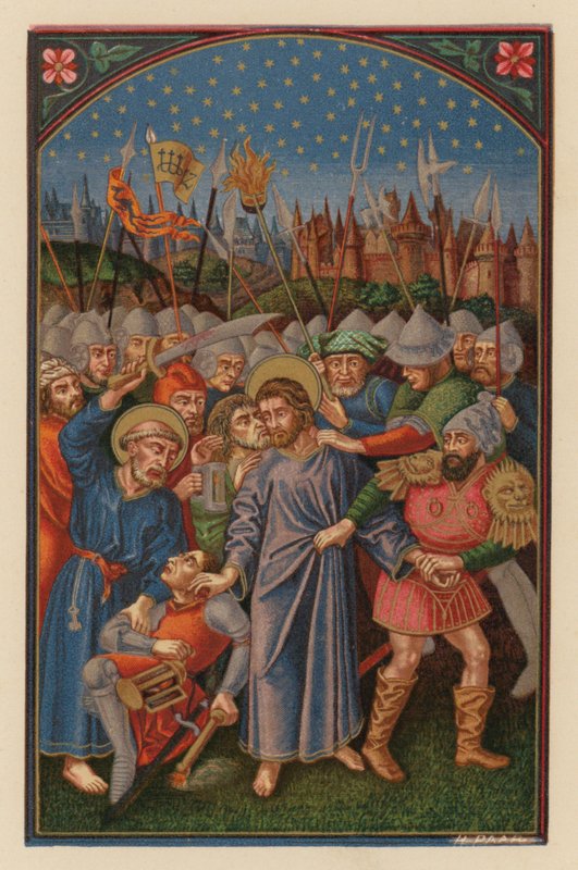 İsa Yahudiler Tarafından Tutuklandı (chromolitho) by Austrian School
