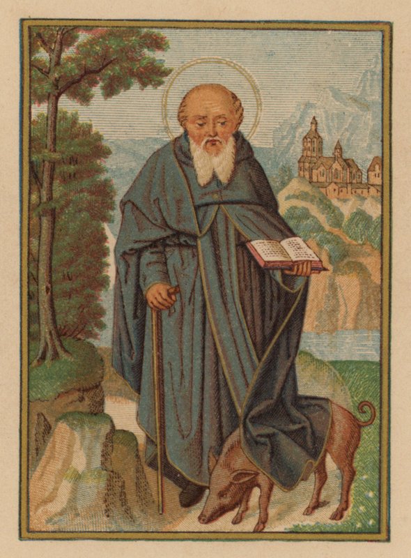 S Antonius (kromolito) by Austrian School