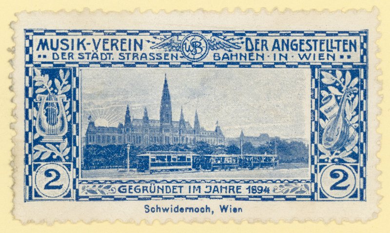 Belediye Binası, Viyana önünde tramvay by Austrian School
