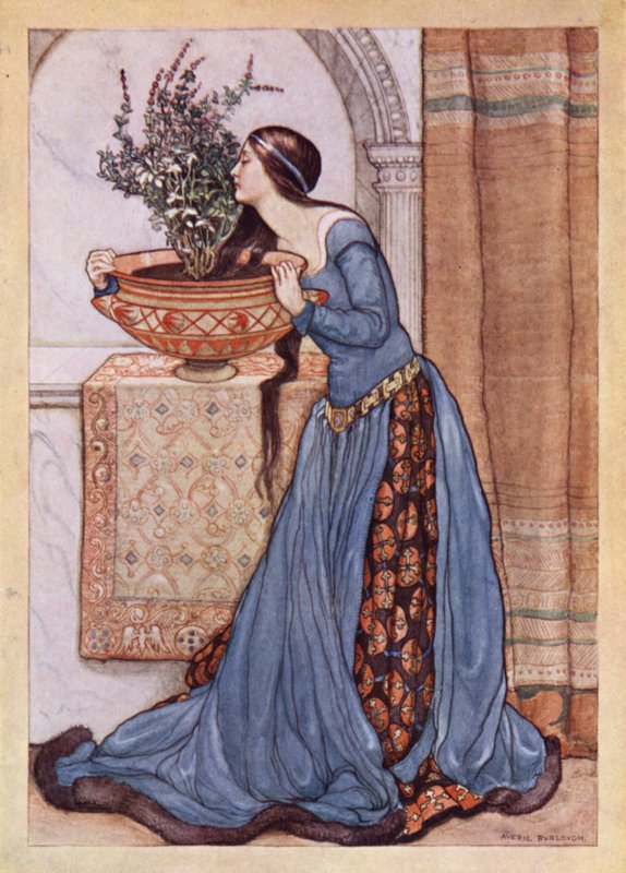John Keats: Isabella, Veya, Fesleğen Çömleği (renkli taş) by Averil Mary Burleigh