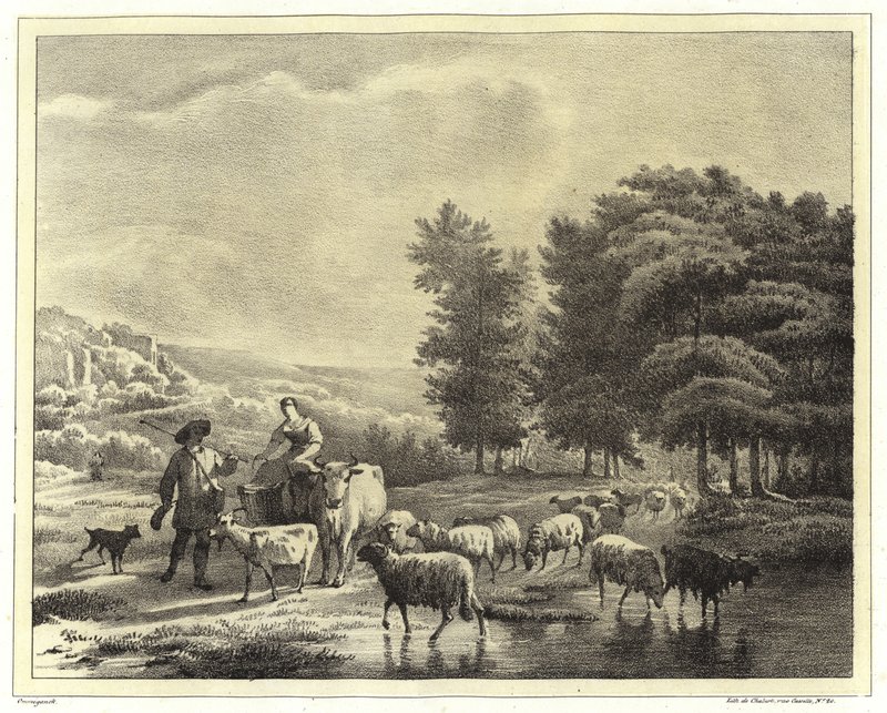 Landscape with herders and animals  by Balthasar Paul Ommeganck