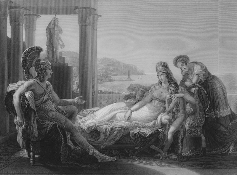 Aeneas ve Dido (gravür) by Baron Pierre Narcisse (after) Guerin