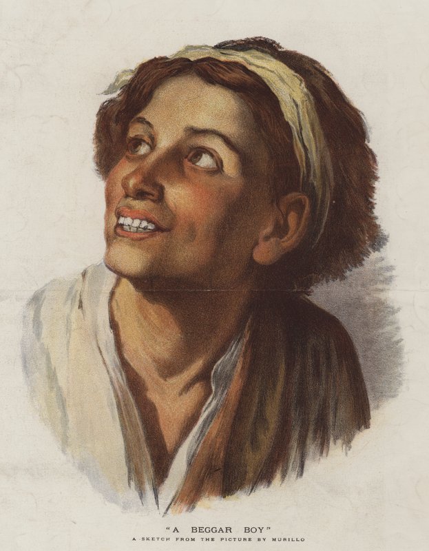 Bir Dilenci Çocuk (chromolitho) by Bartolomé Esteban Murillo