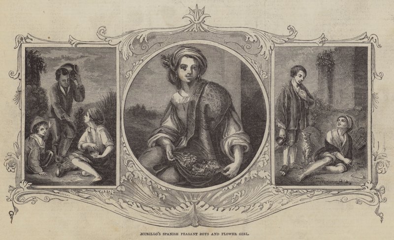 Murillo'nun İspanyol Köylü Çocukları ve Çiçek Kızı by Bartolomé Esteban Murillo