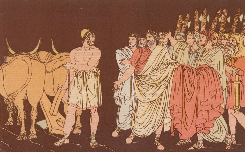 Cincinnatus diktatör olmaya çağırdı by Bartolomeo Pinelli