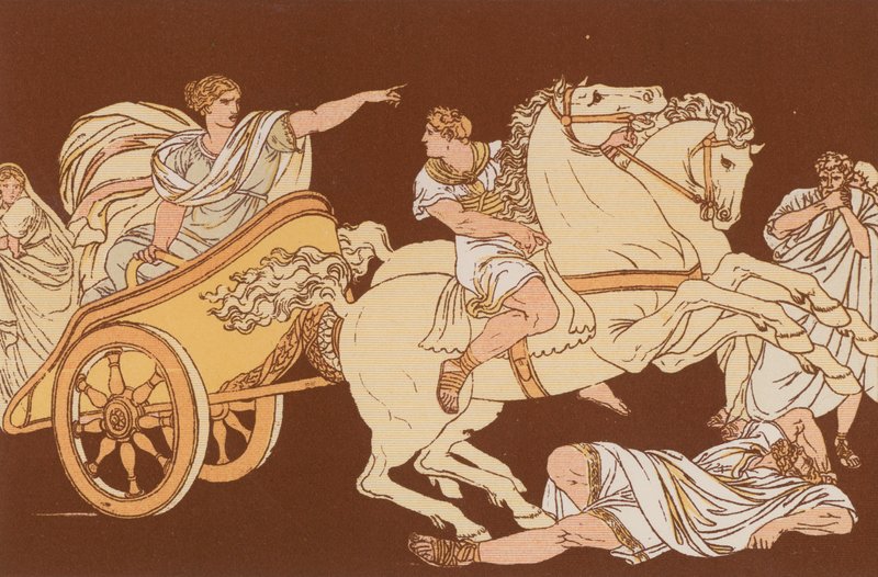 Tullia babasının cesedinin üzerinden geçiyor by Bartolomeo Pinelli