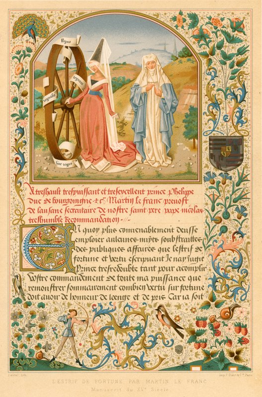 Lestrif de Fortune, Martin le Franc. 15. yüzyıla ait el yazması by Belgian School