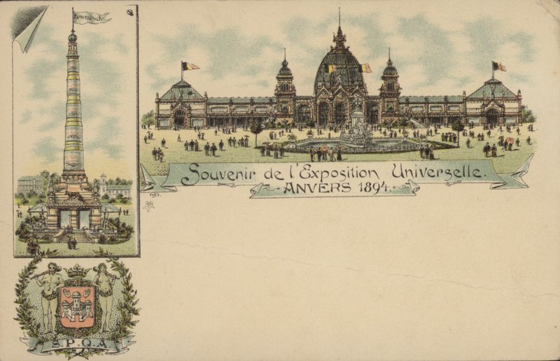 Exposition Internationale d "Anvers, Antwerp, Belçika, 1894 Hatırası by Belgian School