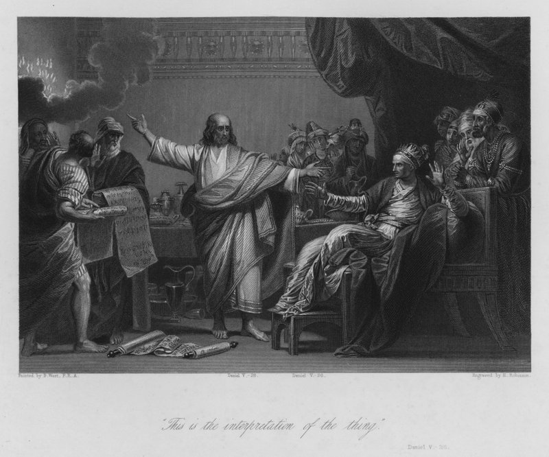 Belşatsar'ın Görüşü, Daniel V, 26 (gravür) by Benjamin (after) West