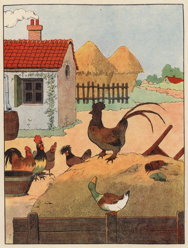 Chantecler için Benjamin Rabier tarafından yapılan çizim (renkli taş) by Benjamin Rabier