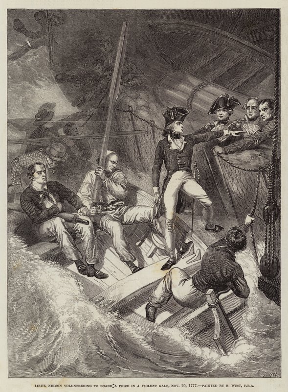 Teğmen Nelson, Şiddetli Bir Fırtınada Ödüle Binmek için gönüllü oluyor, 20 Kasım 1777 by Benjamin West