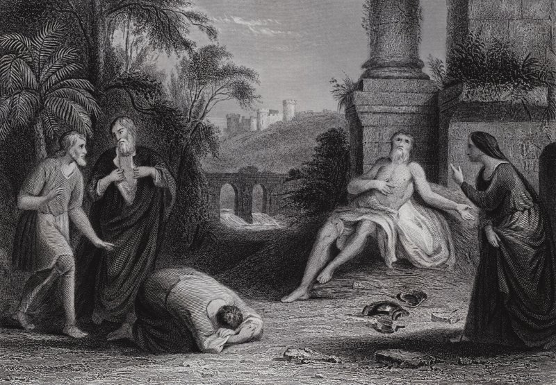"Rab verdi ve Rab aldı, Rabbin adı mübarek olsun" (gravür) by Bernard (after) Picart