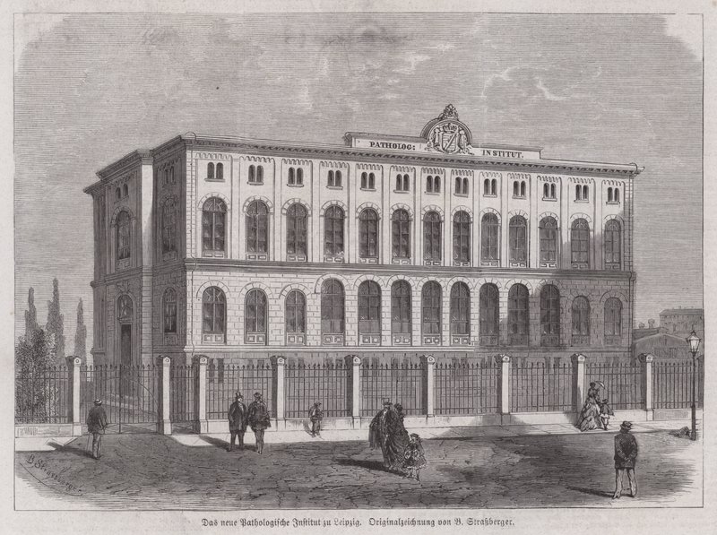 Yeni Patoloji Enstitüsü, Leipzig, Almanya (gravür) by Bruno Heinrich Strassberger