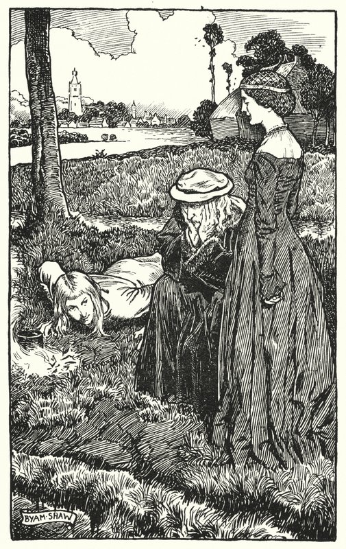 Charles Reade (lito) tarafından Manastır ve Ocak için İllüstrasyon by Byam (after) Shaw