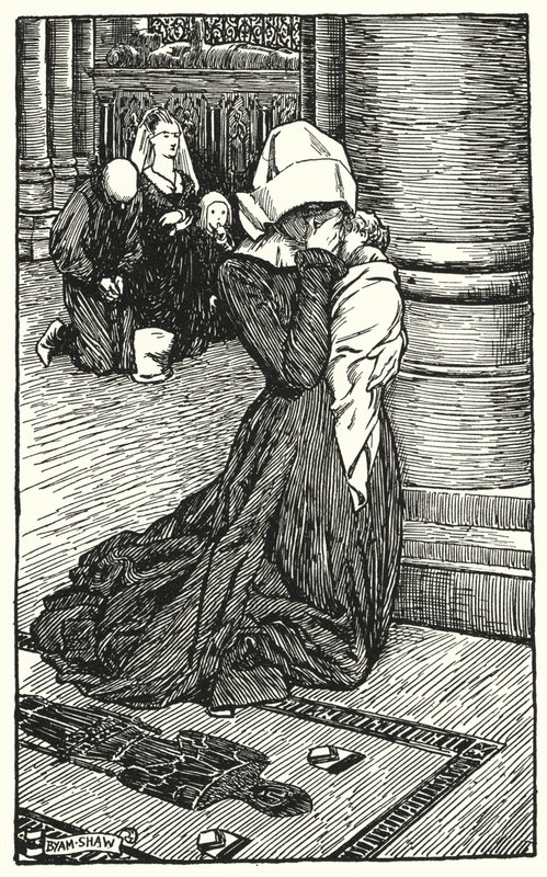 Charles Reade (lito) tarafından Manastır ve Ocak için İllüstrasyon by Byam (after) Shaw