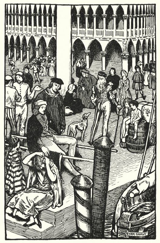 Charles Reade (lito) tarafından Manastır ve Ocak için İllüstrasyon by Byam (after) Shaw