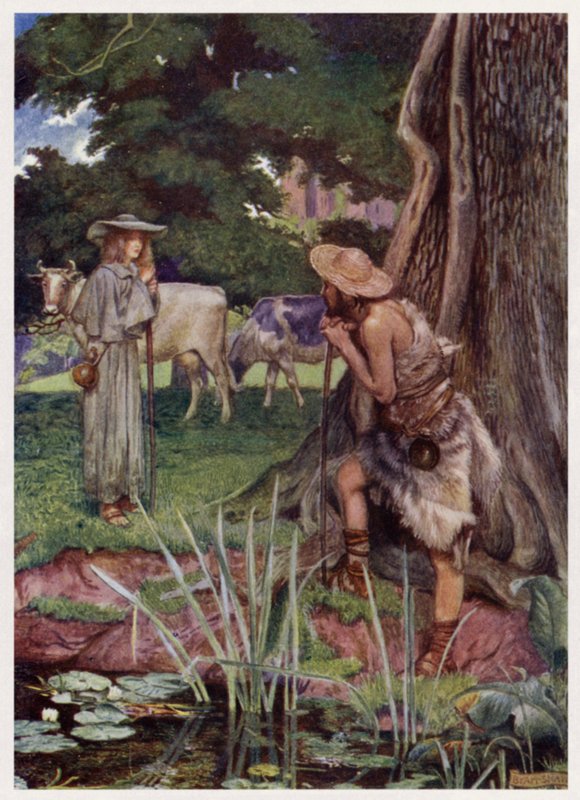 "Walsingham kasabasına / Gitmesi zor bir yol" (renkli taş) by Byam (after) Shaw