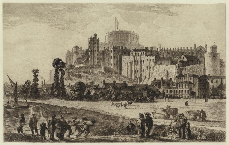 On sekizinci yüzyılda Windsor Kalesi (gravür) by C.O. Murray