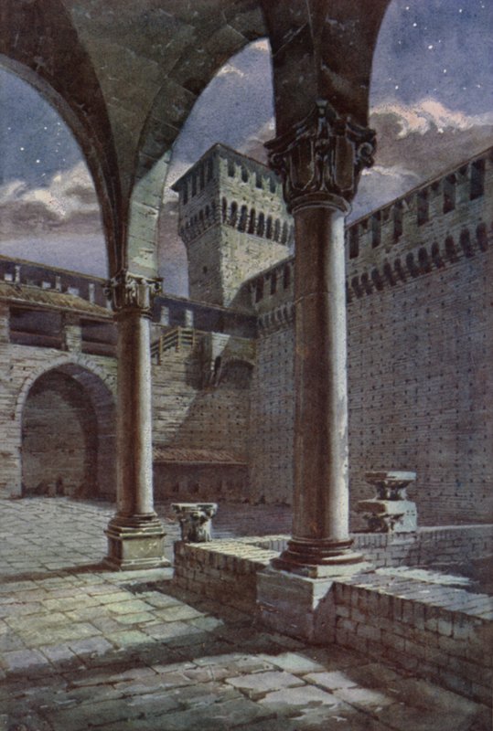 Avlu, Castel Sforza, Milano (renkli taş) by C.T.G. Formili