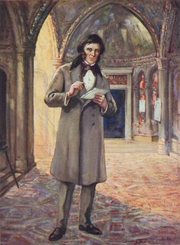 Venedik'te John Ruskin (renkli lito) by C. Dudley Tennant