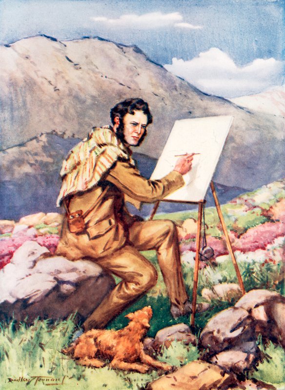 Landseer: Altı yaşından önce resim yapabilen çocuk (renkli litho) by C. Dudley Tennant