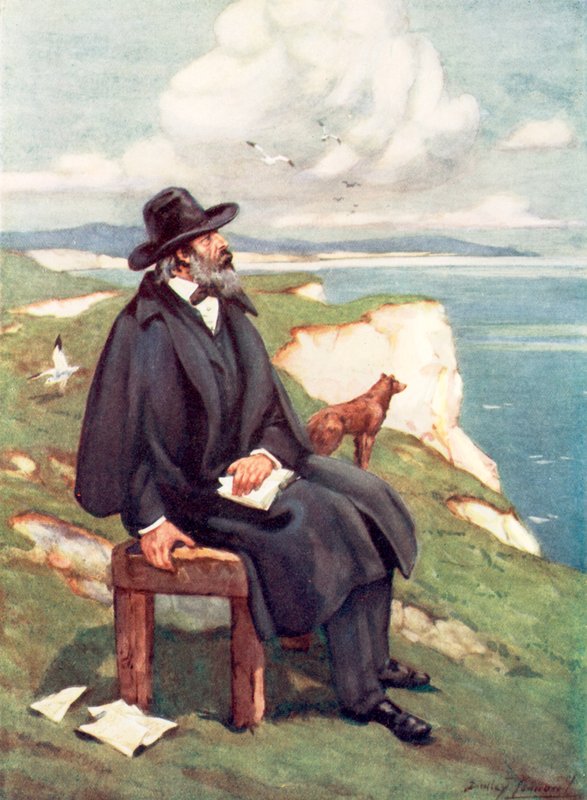 Tennyson: Viktorya dönemi İngiltere'sinin en tatlı şarkıcısı (renkli litho) by C. Dudley Tennant
